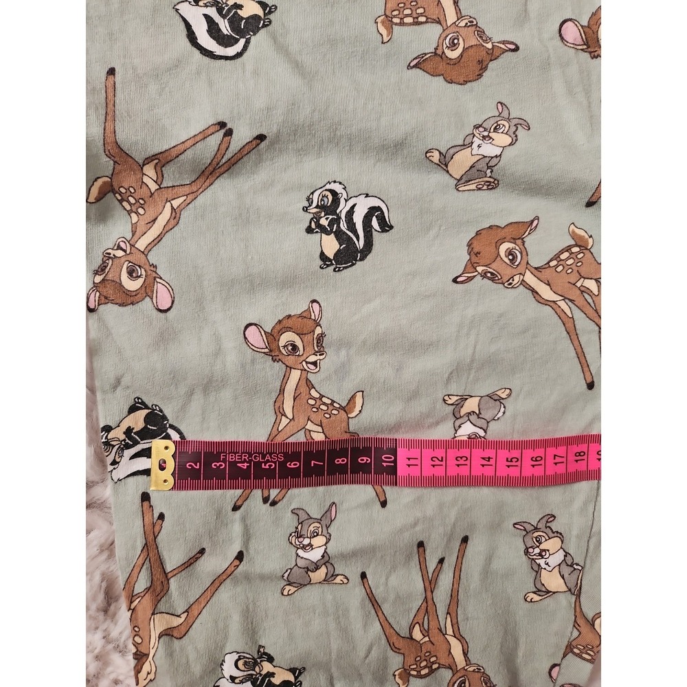 Disney Primark Bambi Pajama Set Womens XS Green Sage Joggers Tee Flower Thumper - Picture 2 of 12